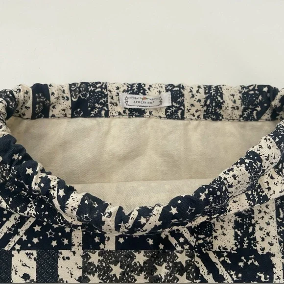 Aphorism by Anthropologie British Flag Print Canvas Drawstring Backpack Bag - Picture 3 of 7